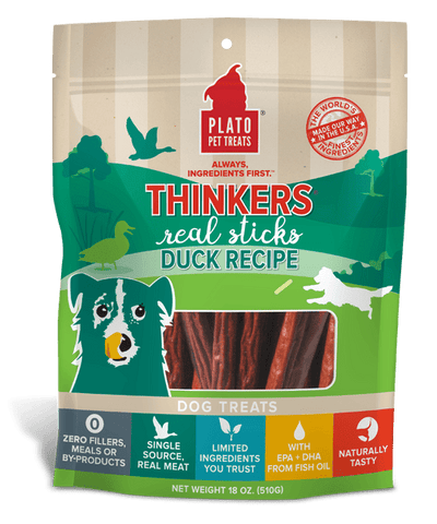 Plato Thinkers Duck Dog Treat 18oz {L + 1x} 595096