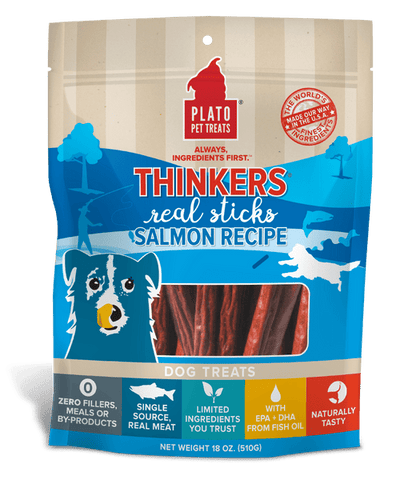 Plato Thinkers Salmon Dog Treat 18oz {L + 1x} 595094