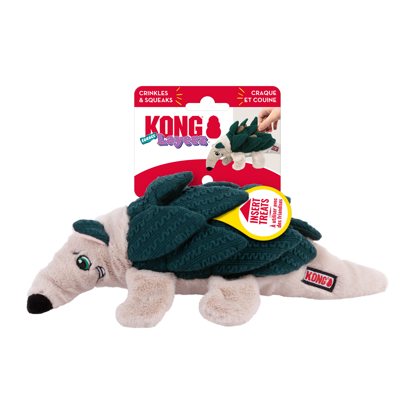 KONG Layerz Forage Dog Toy Armadillo Medium 035585506197