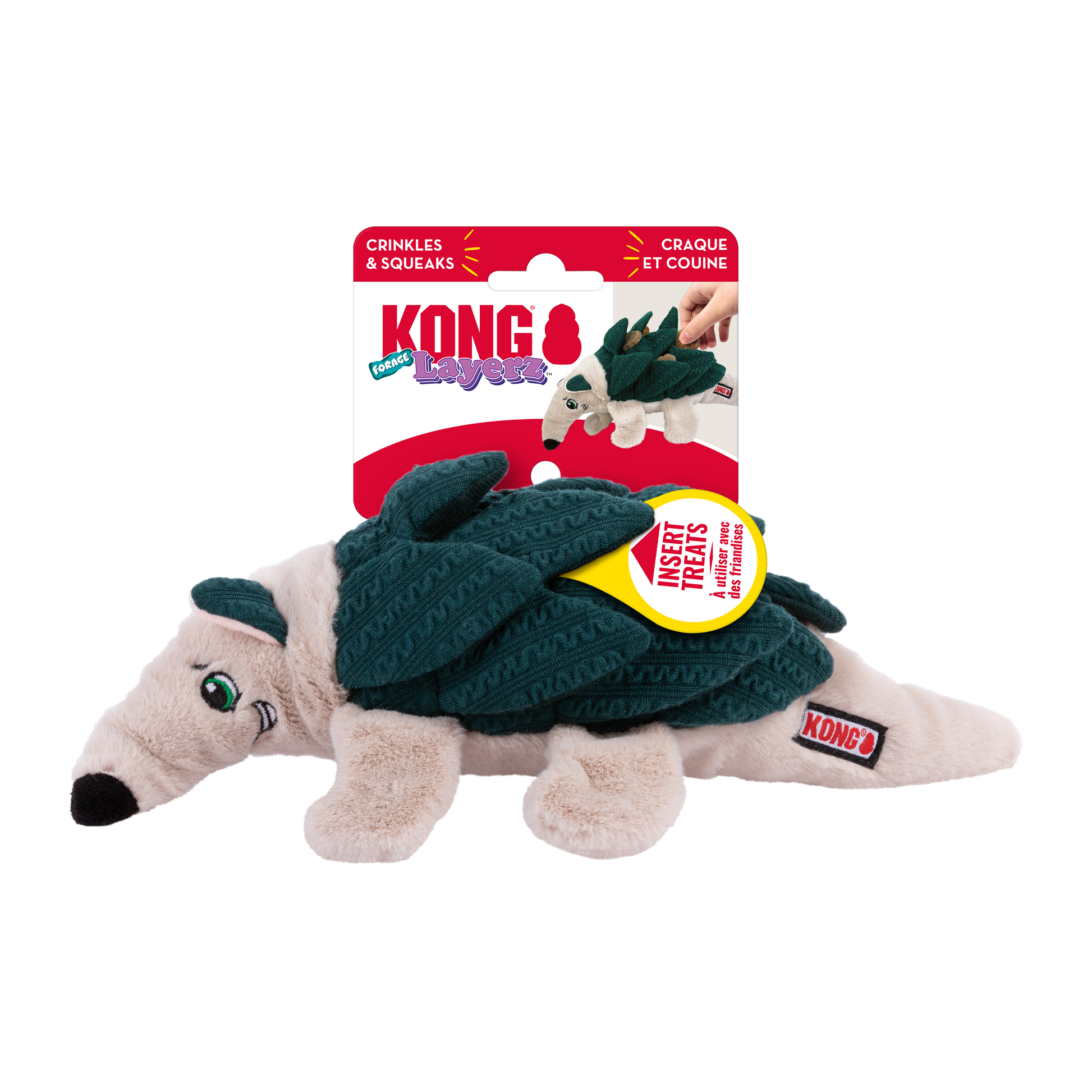 KONG Layerz Forage Dog Toy Armadillo Medium 035585506197