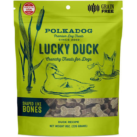 Polka Dog Bakery Dog Lucky Duck Bones 8oz {L+x} 858160007038
