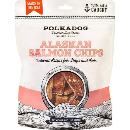 Polka Dog Salmon Chips Pouch 4oz {L + x}