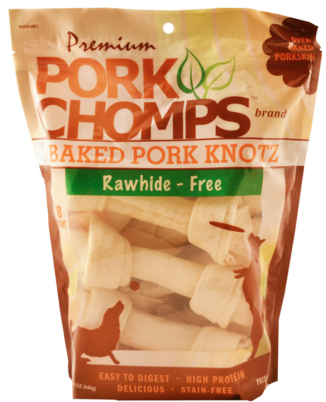 Pork Chomps Premium Pork Chomp Knot oz 8 ct 015958978875
