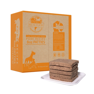 Steve's Real Food Dog Cat Frozen Pork Patties 14lb {L-x} SD-5