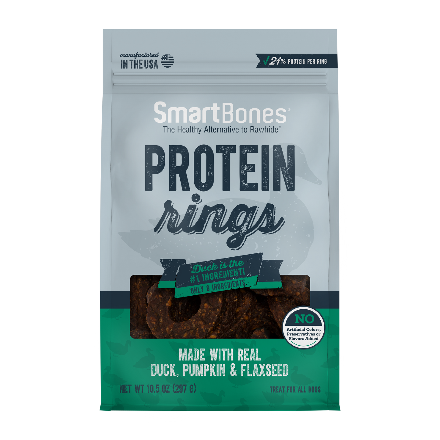 SmartBones Protein Rings Dog Treat Duck, Flax Seed, & Pumpkin 10.5 oz 892383005587