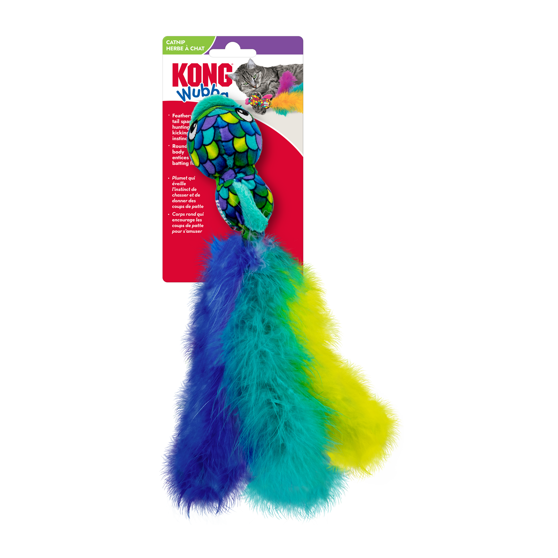 KONG Cat Wubba Fish Cat Toy Assorted Color 035585256160