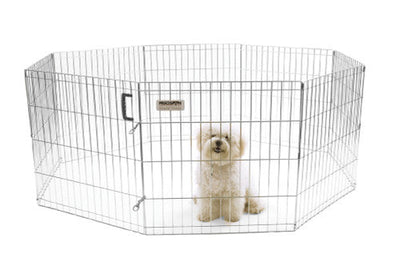 Precision Exercise Pen Silver 24 in - Dog