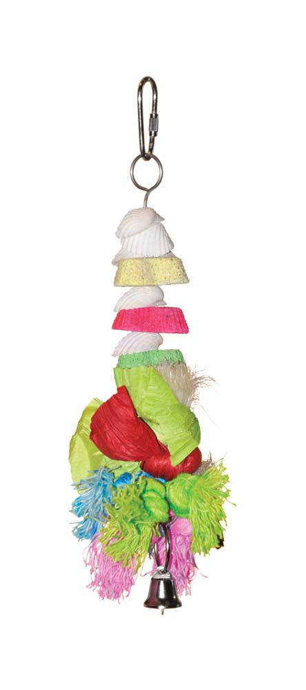 Prevue Tropical Teasers Cookies and Knots Bird Toy Multi-Color 1.5in X 7.38in MD
