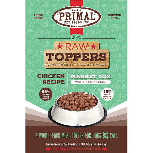 Primal Dog Cat Frozen Market Mix Topper Chicken 5lb