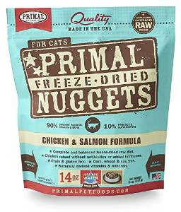 Primal Freeze Dried Nuggets Grain Free Chicken And Salmon Formula Cat Food - 14 - oz Makes 3 Lbs Of Food - {L + x} - Dog