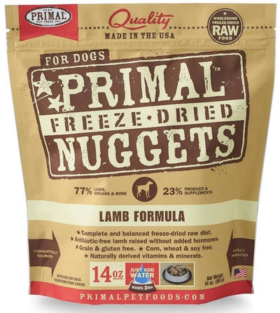 Primal Freeze Dried Nuggets Grain Free Lamb Formula Dog Food - 14 - oz Makes 3 Lbs Of Food - {L + x}