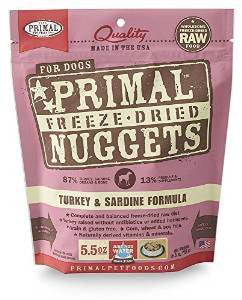 Primal Freeze Dried Nuggets Grain Free Turkey And Sardine Formula Dog Food - 5.5 - oz Makes 1.25 Lbs Of Food - {L + x}