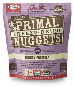 Primal Freeze Dried Nuggets Grain Free Turkey Formula Cat Food - 14 - oz Makes 3 Lbs Of Food - {L + x} - Dog