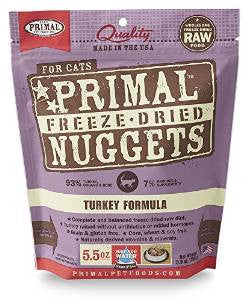 Primal Freeze Dried Nuggets Grain Free Turkey Formula Cat Food - 5.5 - oz Makes 1.25 Lbs Of Food - {L + x} - Dog