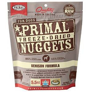 Primal Freeze Dried Nuggets Grain Free Venison Formula Complete Diet For Dogs - 5.5 - oz Makes 1.25 Lbs Of Food - {L