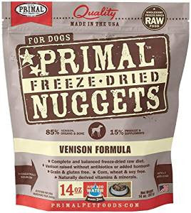 Primal Freeze Dried Nuggets Grain Free Venison Formula Complete Diet For Dogs - 14 - oz Makes 3 Lbs Of Food - {L + x}