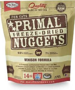 Primal Freeze Dried Nuggets Venison Formula Complete Diet For Cats - 14 - oz Makes 3 Lbs Of Food - {L + x} - Dog