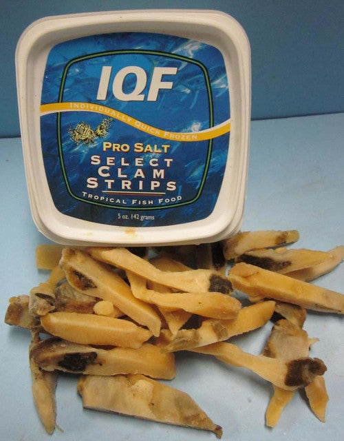 Pro Salt Clam Strips IQF - Individually Quick Frozen Fish Food 5 oz SD - 5 - Aquarium