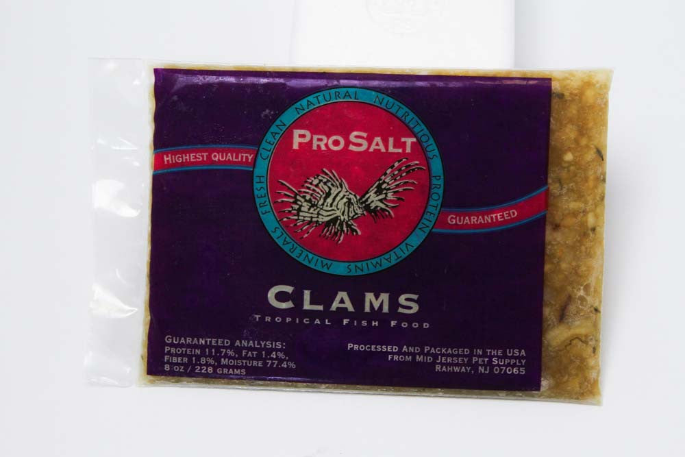 Pro Salt Clams Frozen Fish Food 8 oz SD-5