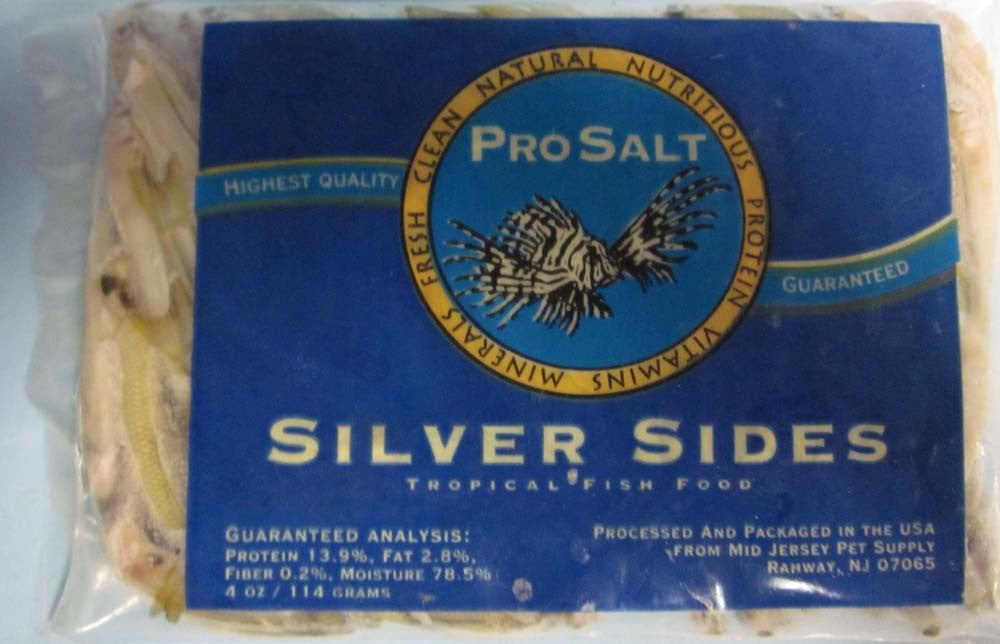 Pro Salt Silversides Frozen Fish Food 4 oz SD-5