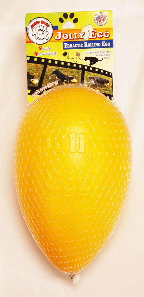 Jolly Pet Egg Hard Plastic Dog Toy Yellow Small, 8 in 788169000894