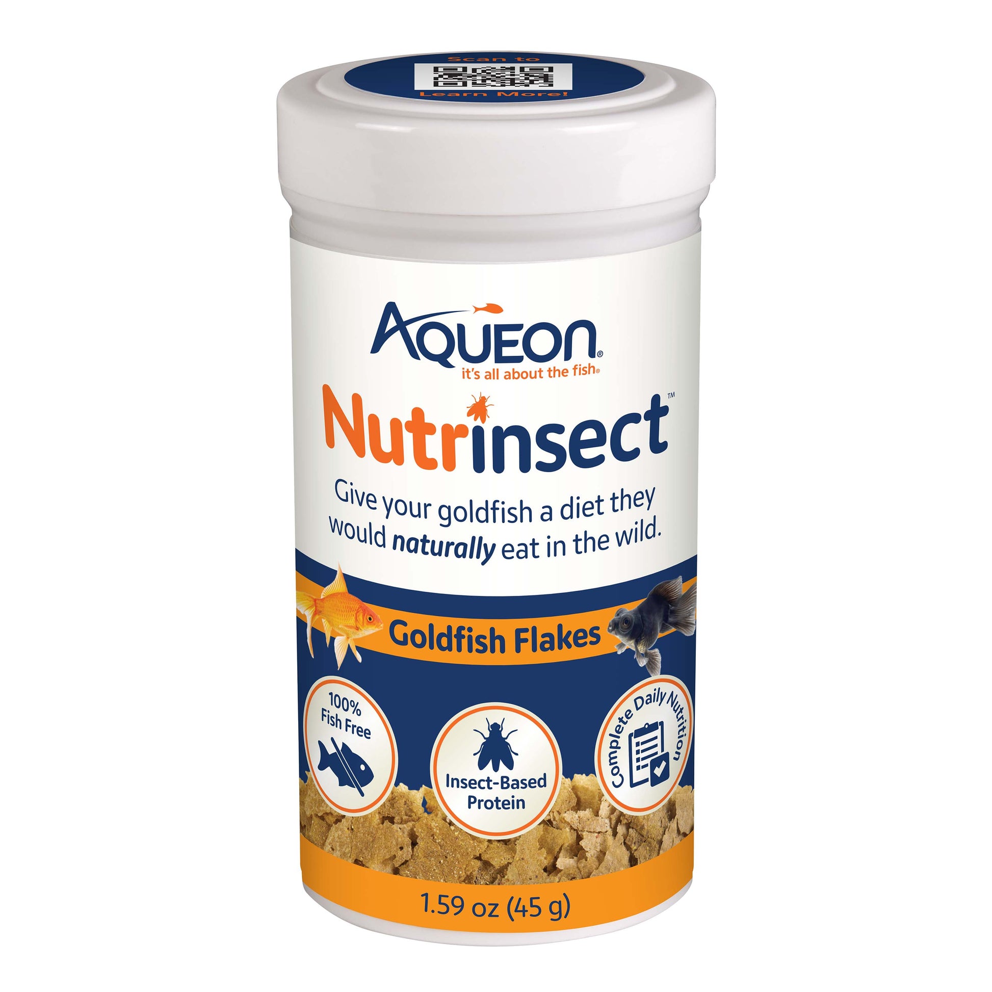 Aqueon Nutrinsect Fish-Free Fish Food Goldfish Flakes 1.59 oz 015905002400