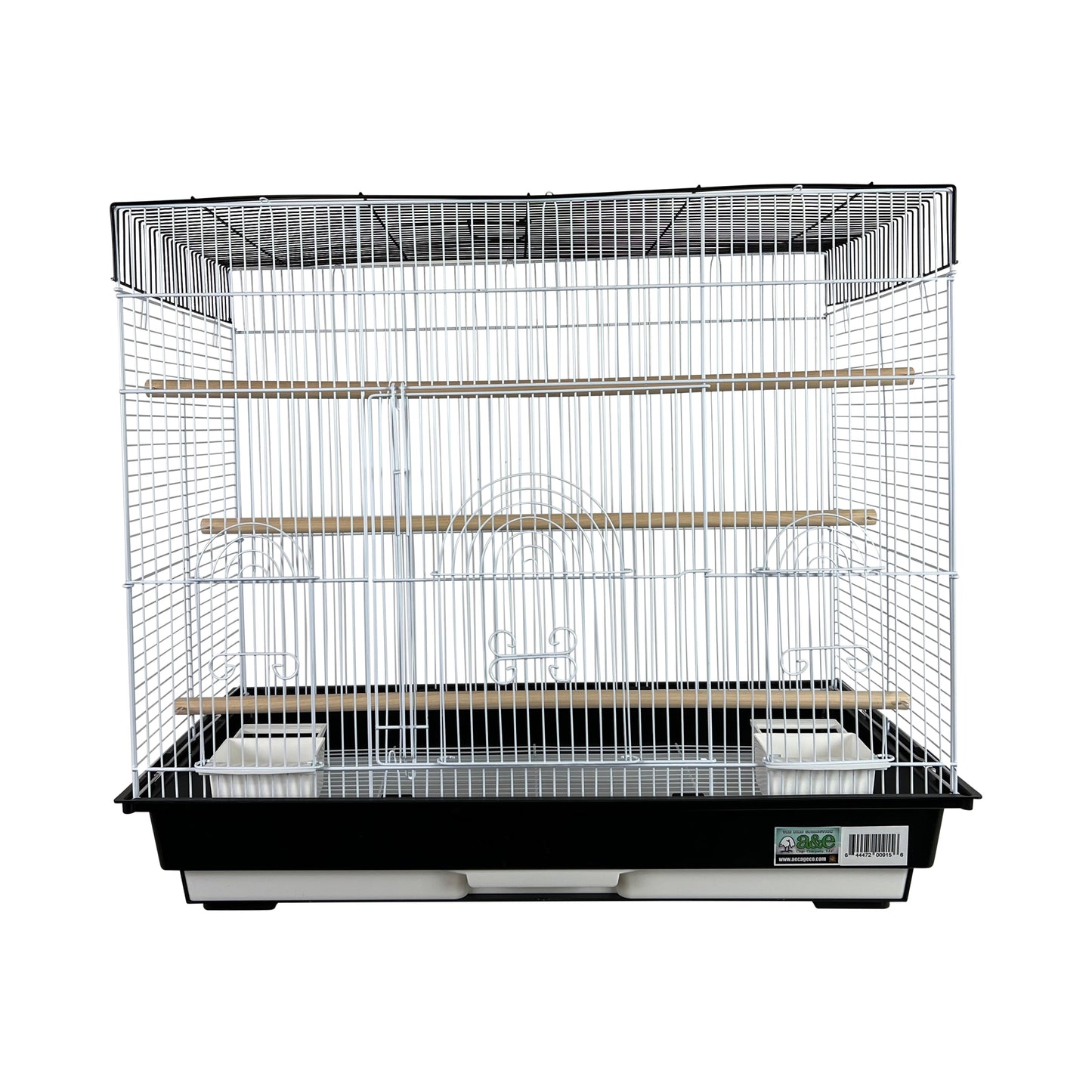 A & E Cages Happy Beaks 2-Tone Flat Top Bird Cage Black & White 2ea/26In X 14In X 23 in, 2 pk 644472009156