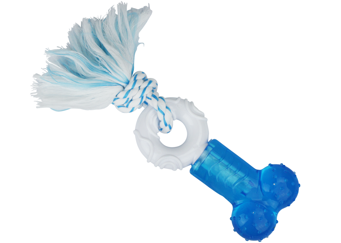 Multipet Canine Clean Peppermint Bone w/ Donut & Rope Blue 7.5 in 784369511536