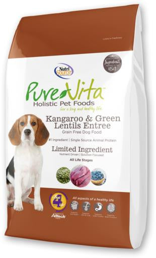 Pure Vita Kangaroo and Green Lentils Dog Food 25lb {L-1x} 131106 073893182009