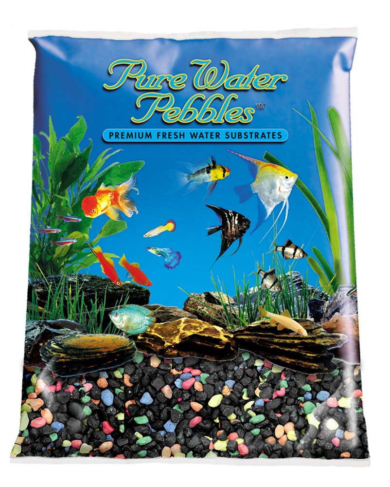 Pure Water Pebbles Premium Fresh Water Coated Aquarium Gravel Black Beauty 6/5 lb