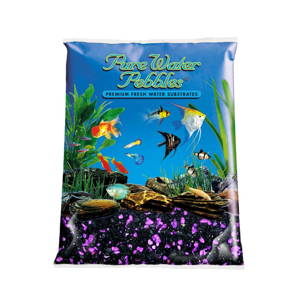 Pure Water Pebbles Premium Fresh Water Coated Aquarium Gravel Blackberry Glo 6/5 lb