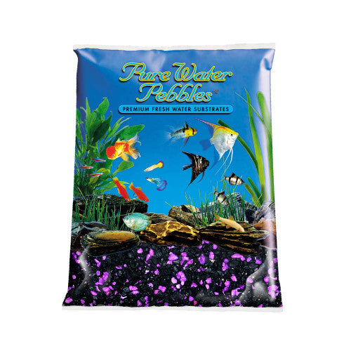Pure Water Pebbles Premium Fresh Coated Aquarium Gravel Blackberry Glo 6/5 lb