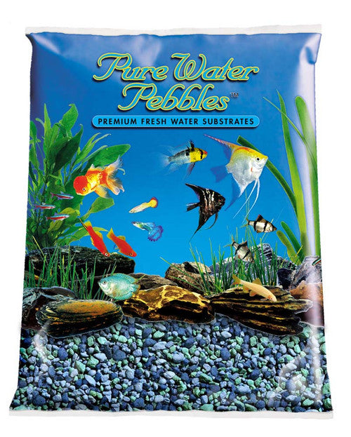 Pure Water Pebbles Premium Fresh Coated Aquarium Gravel Blue Lagoon 6/5 lb