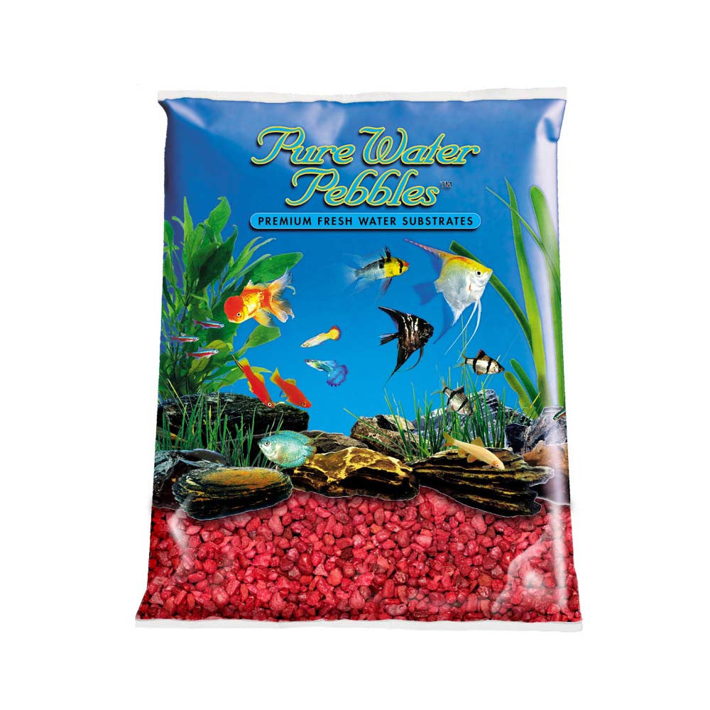 Pure Water Pebbles Premium Fresh Water Coated Aquarium Gravel Currant Red 6/5 lb