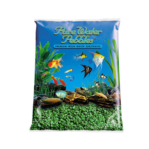 Pure Water Pebbles Premium Fresh Coated Aquarium Gravel Emerald Green 6/2 lb