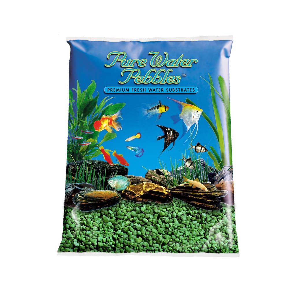 Pure Water Pebbles Premium Fresh Water Coated Aquarium Gravel Emerald Green 6/2 lb
