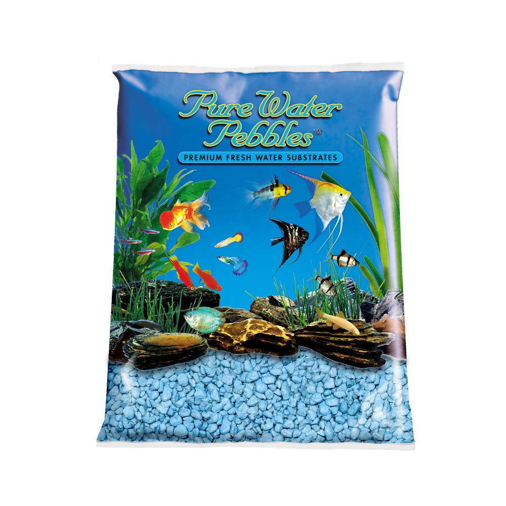 Pure Water Pebbles Premium Fresh Water Coated Aquarium Gravel Heavenly Blue 6/5 lb