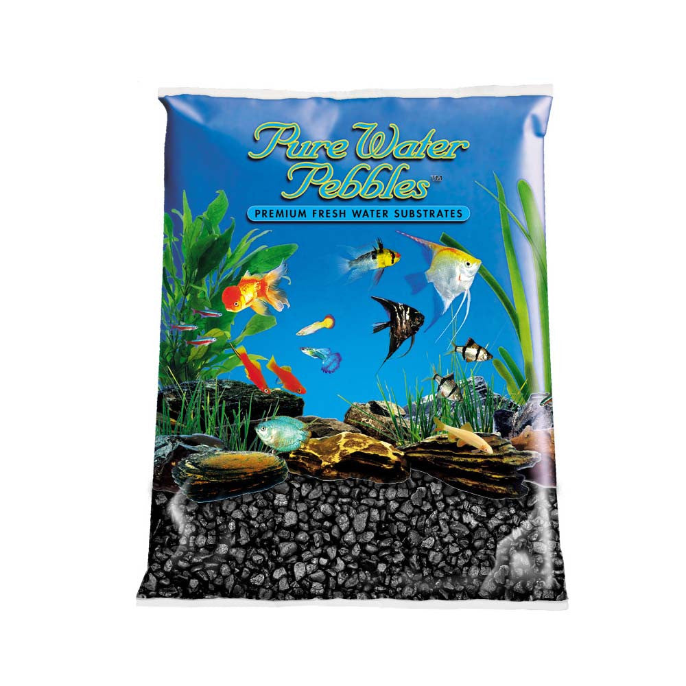 Pure Water Pebbles Premium Fresh Water Coated Aquarium Gravel Jet Black 6/5 lb