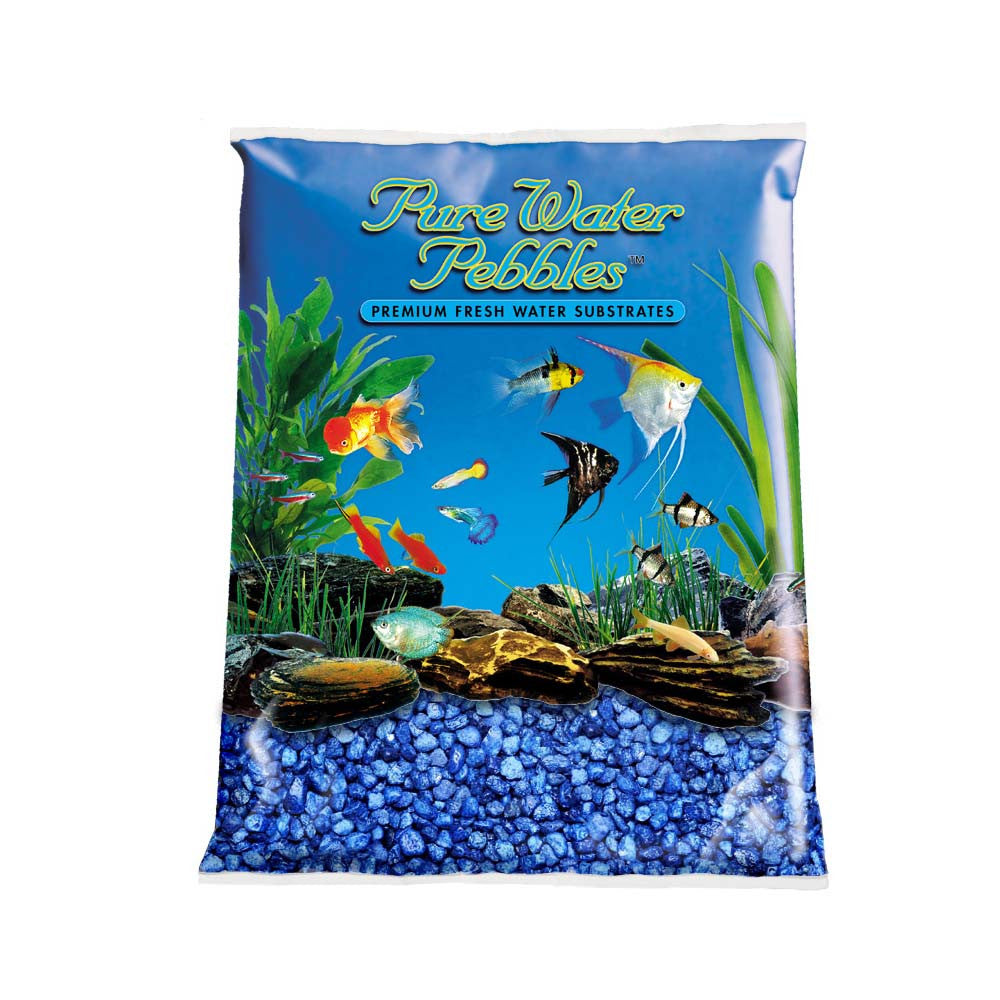 Pure Water Pebbles Premium Fresh Water Coated Aquarium Gravel Marine Blue 2/25 lb
