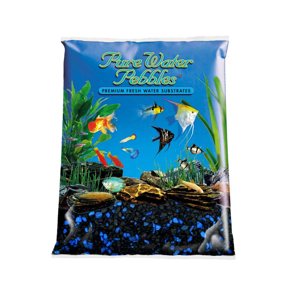 Pure Water Pebbles Premium Fresh Water Coated Aquarium Gravel Midnight Glo 6/5 lb