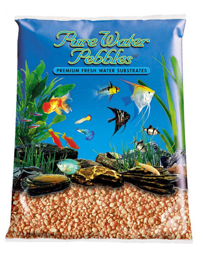 Pure Water Pebbles Premium Fresh Water Coated Aquarium Gravel Neon Orange 6/5 lb