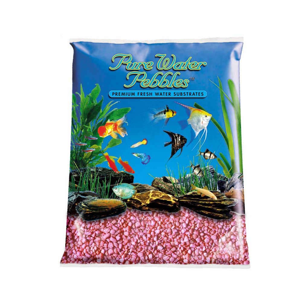 Pure Water Pebbles Premium Fresh Water Coated Aquarium Gravel Neon Pink 6/2 lb