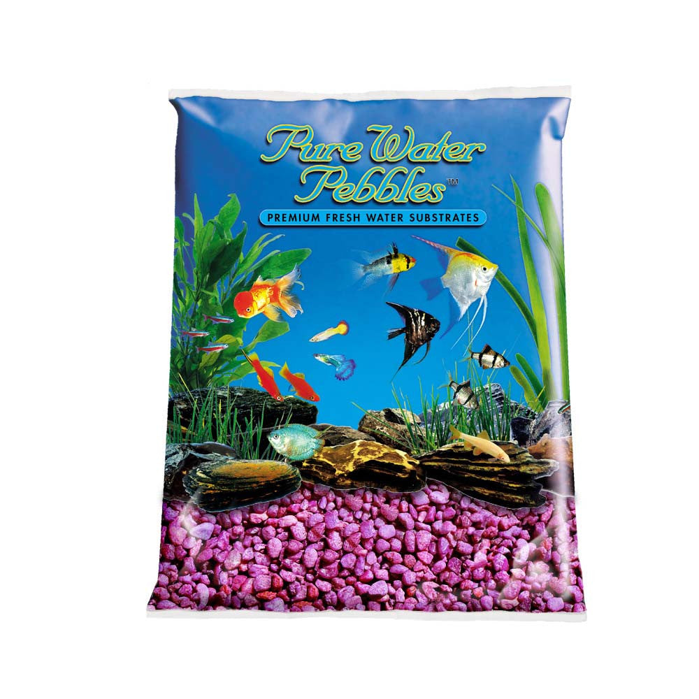 Pure Water Pebbles Premium Fresh Water Coated Aquarium Gravel Neon Purple 2/25 lb