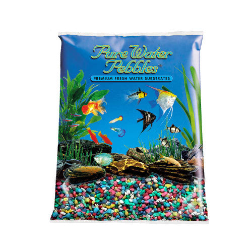 Pure Water Pebbles Premium Fresh Coated Aquarium Gravel Rainbow 6/5 lb