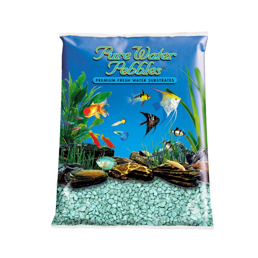 Pure Water Pebbles Premium Fresh Water Coated Aquarium Gravel Turquoise 2/25 lb