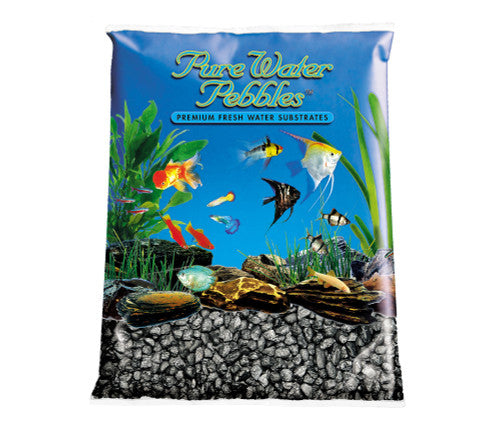 Pure Water Pebbles Premium Fresh Frosted Aquarium Gravel Black 2/25 lb