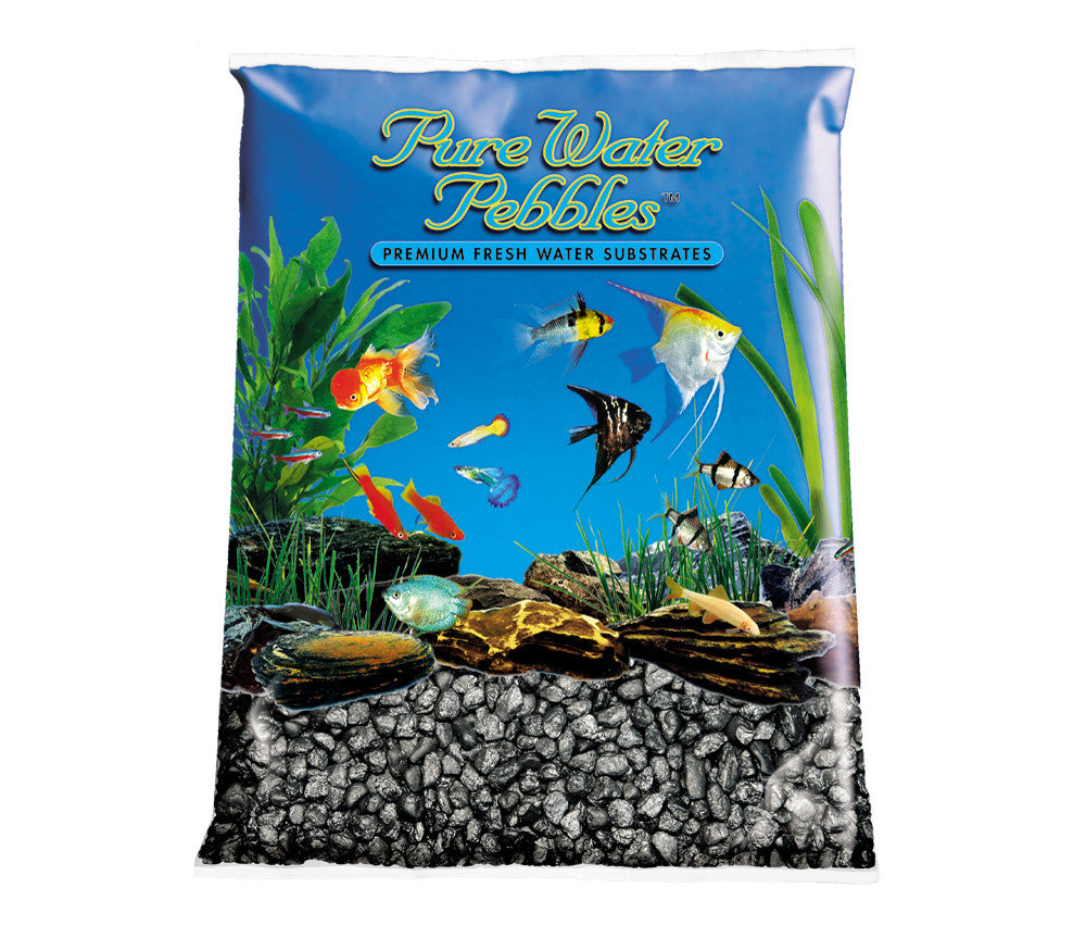 Pure Water Pebbles Premium Fresh Water Frosted Aquarium Gravel Black 6/5 lb