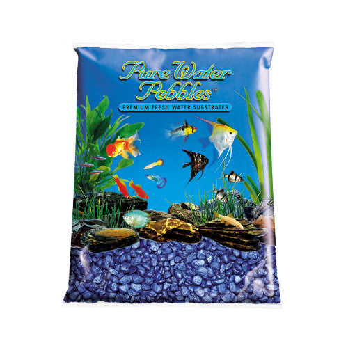 Pure Water Pebbles Premium Fresh Frosted Aquarium Gravel Deep Blue 2/25 lb