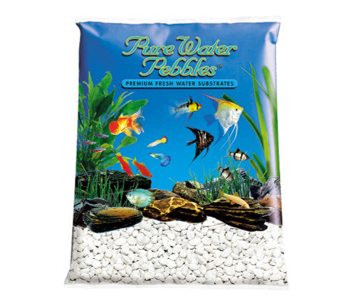 Pure Water Pebbles Premium Fresh Frosted Aquarium Gravel Platinum White 2/25 lb
