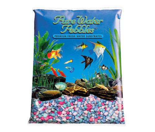 Pure Water Pebbles Premium Fresh Frosted Aquarium Gravel Rainbow 2/25 lb